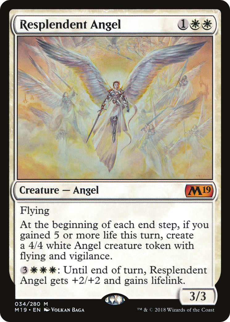 Resplendent Angel (M19-034) - Core Set 2019 Foil - Premium MTG Single from Wizards of the Coast - Just $4.96! Shop now at Game Crave Tournament Store