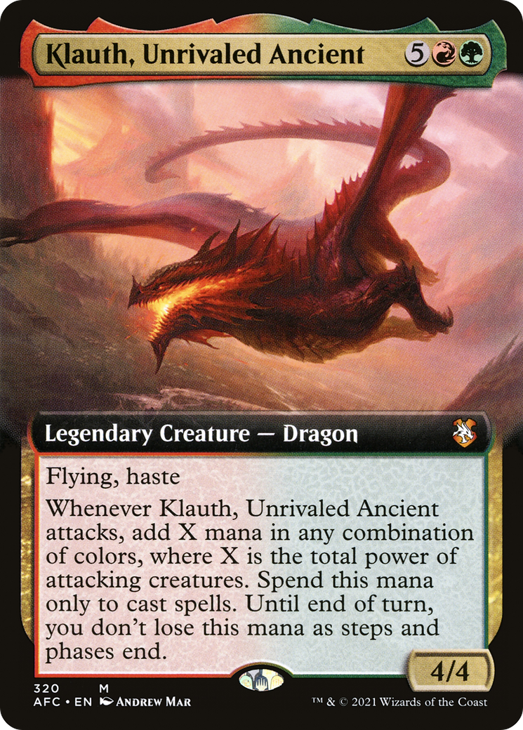 Klauth, Unrivaled Ancient (AFC-320) - Forgotten Realms Commander: (Extended Art) - Premium MTG Single from Wizards of the Coast - Just $11.11! Shop now at Game Crave Tournament Store