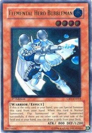 Elemental Hero Bubbleman (UTR) (CRV-EN014) - Cybernetic Revolution Unlimited - Premium Yugioh Single from Konami - Just $22.21! Shop now at Game Crave Tournament Store
