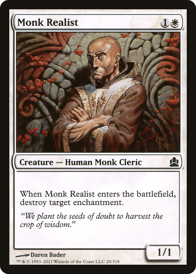 Monk Realist (CMD-020) - Commander 2011 - Premium MTG Single from Wizards of the Coast - Just $0.08! Shop now at Game Crave Tournament Store