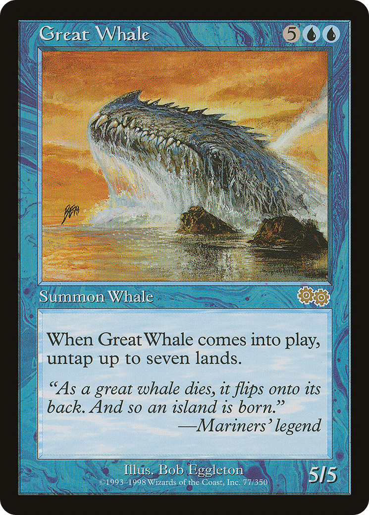 Great Whale (USG-077) - Urza's Saga - Premium MTG Single from Wizards of the Coast - Just $4.93! Shop now at Game Crave Tournament Store