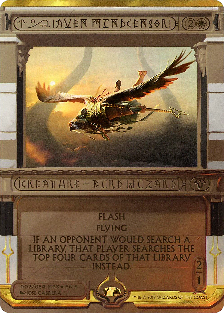 Aven Mindcensor (MP2-002) - Amonkhet Invocations (Borderless) Foil - Premium MTG Single from Wizards of the Coast - Just $9.44! Shop now at Game Crave Tournament Store