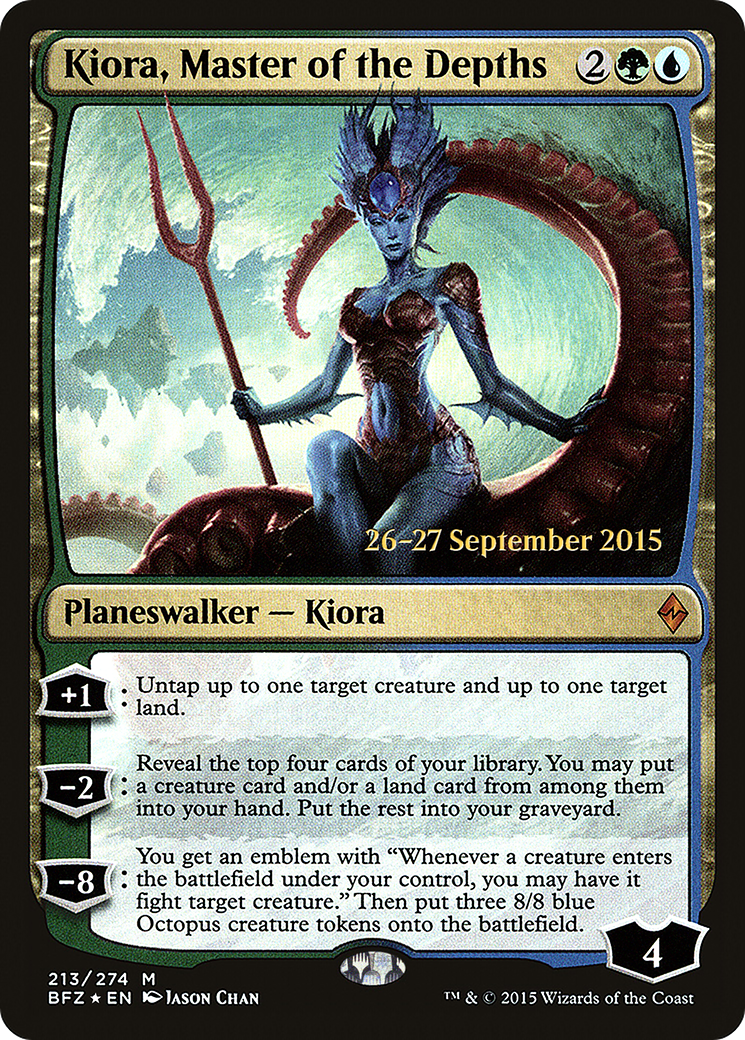 Kiora, Master of the Depths (PBFZ-213S) - Battle for Zendikar Promos Foil - Premium MTG Single from Wizards of the Coast - Just $5.05! Shop now at Game Crave Tournament Store