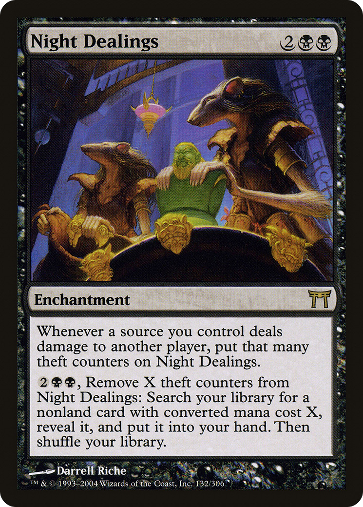 Night Dealings (CHK-132) - Champions of Kamigawa Foil - Premium MTG Single from Wizards of the Coast - Just $1.60! Shop now at Game Crave Tournament Store