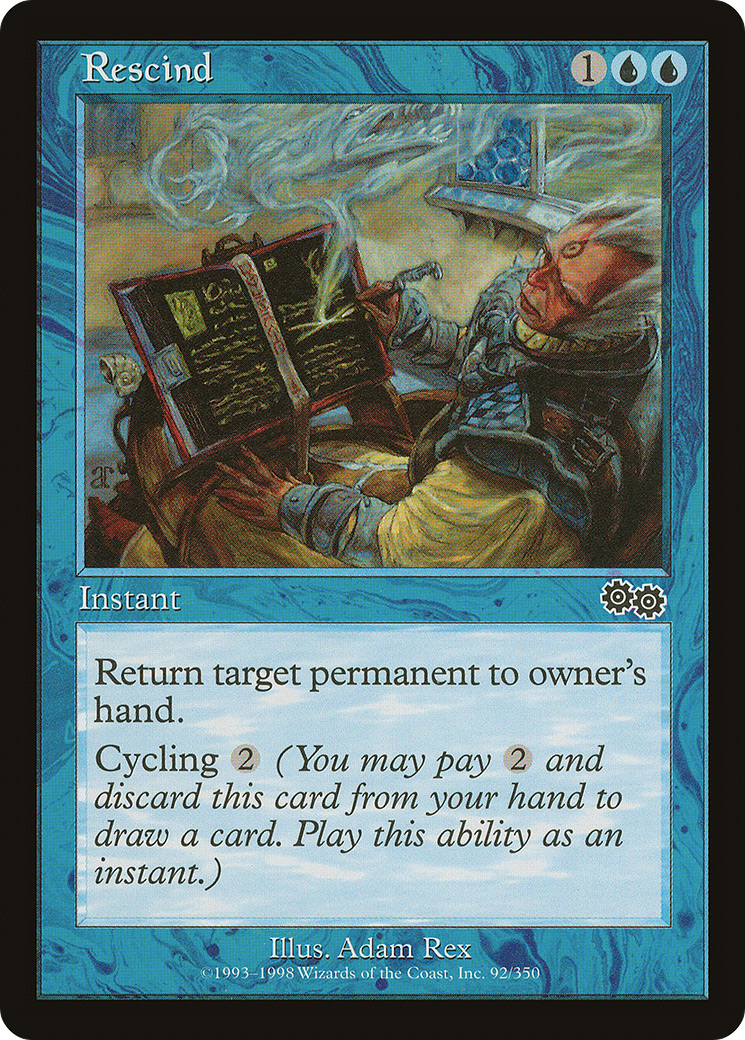 Rescind (USG-092) - Urza's Saga - Premium MTG Single from Wizards of the Coast - Just $0.08! Shop now at Game Crave Tournament Store