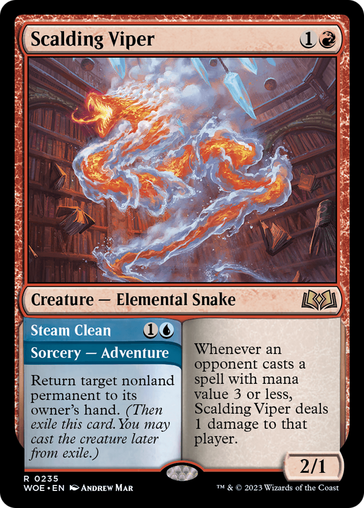 Scalding Viper // Steam Clean (WOE-235) - Wilds of Eldraine - Premium MTG Single from Wizards of the Coast - Just $0.08! Shop now at Game Crave Tournament Store