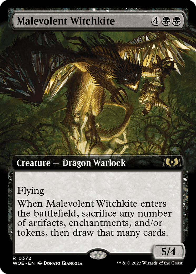 Malevolent Witchkite (WOE-372) - Wilds of Eldraine: (Extended Art) Foil - Premium MTG Single from Wizards of the Coast - Just $0.11! Shop now at Game Crave Tournament Store
