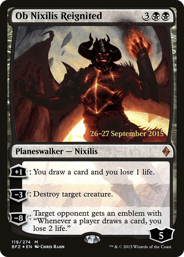 Ob Nixilis Reignited (PBFZ-119S) - Battle for Zendikar Promos Foil - Premium MTG Single from Wizards of the Coast - Just $0.72! Shop now at Game Crave Tournament Store