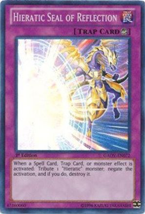 Hieratic Seal of Reflection (GAOV-EN072) - Galactic Overlord 1st Edition - Premium Yugioh Single from Konami - Just $0.27! Shop now at Game Crave Tournament Store