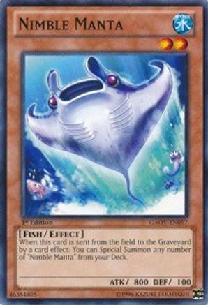 Nimble Manta (GAOV-EN097) - Galactic Overlord 1st Edition - Premium Yugioh Single from Konami - Just $0.25! Shop now at Game Crave Tournament Store