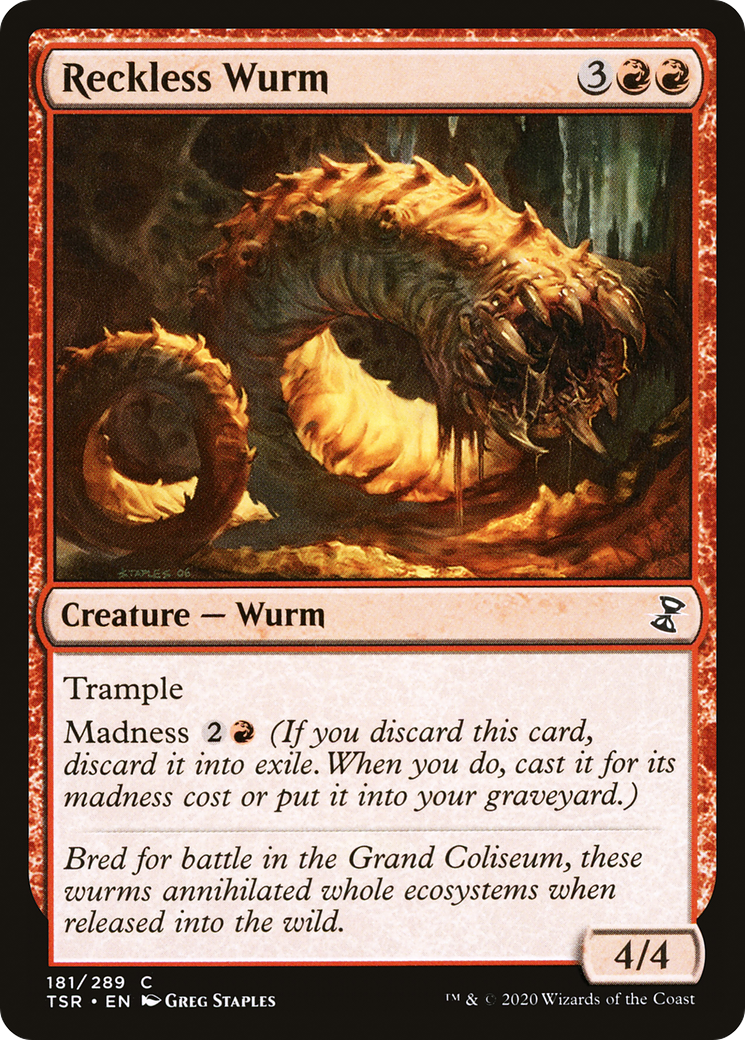 Reckless Wurm (TSR-181) - Time Spiral Remastered Foil - Premium MTG Single from Wizards of the Coast - Just $0.25! Shop now at Game Crave Tournament Store