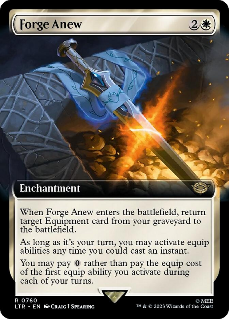 Forge Anew (LTR-760) - The Lord of the Rings: Tales of Middle-earth: (Extended Art) Foil - Premium MTG Single from Wizards of the Coast - Just $1.48! Shop now at Game Crave Tournament Store
