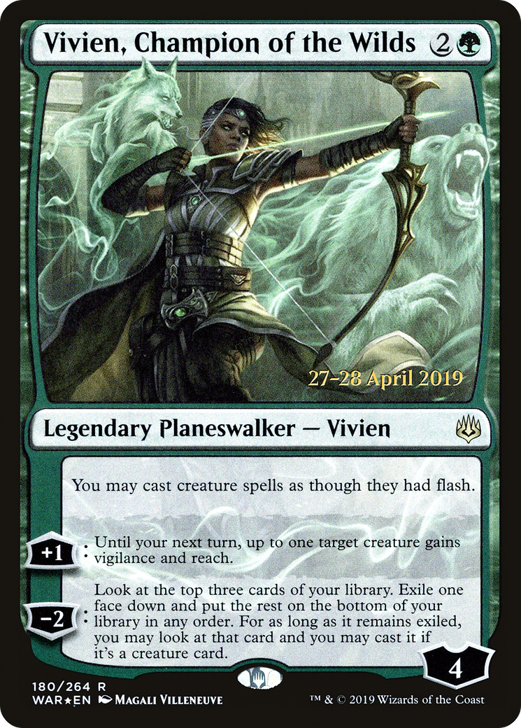 Vivien, Champion of the Wilds (PWAR-180S) - War of the Spark Promos Foil - Premium MTG Single from Wizards of the Coast - Just $0.77! Shop now at Game Crave Tournament Store