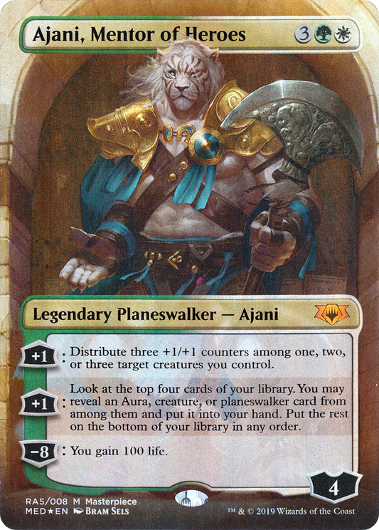 Ajani, Mentor of Heroes (MED-RA5) - Mythic Edition (Borderless) Foil - Premium MTG Single from Wizards of the Coast - Just $20.49! Shop now at Game Crave Tournament Store