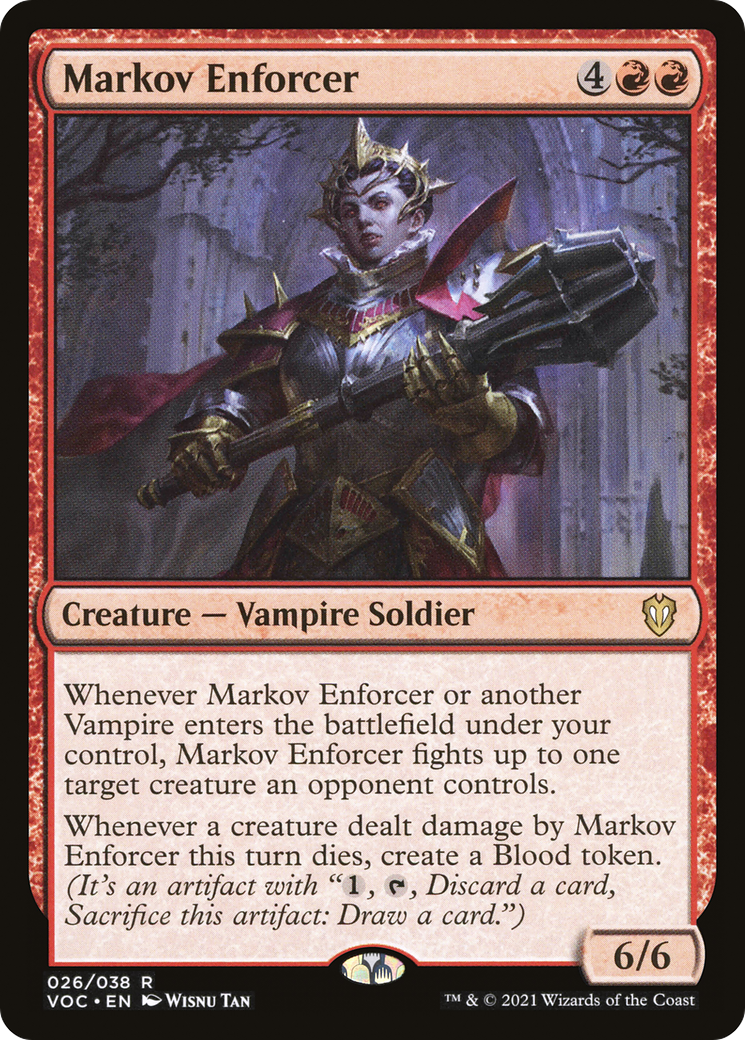 Markov Enforcer (VOC-026) - Crimson Vow Commander - Premium MTG Single from Wizards of the Coast - Just $0.08! Shop now at Game Crave Tournament Store