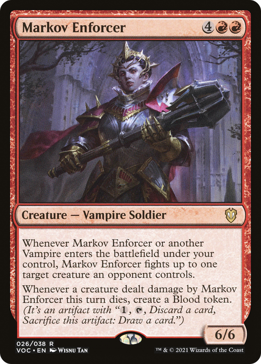 Markov Enforcer (VOC-026) - Crimson Vow Commander - Premium MTG Single from Wizards of the Coast - Just $0.08! Shop now at Game Crave Tournament Store