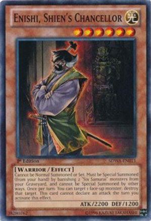 Enishi, Shien's Chancellor (SDWA-EN011) - Structure Deck: Samurai Warlords 1st Edition - Premium Yugioh Single from Konami - Just $0.26! Shop now at Game Crave Tournament Store