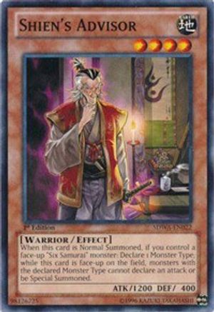 Shien's Advisor (SDWA-EN022) - Structure Deck: Samurai Warlords 1st Edition - Premium Yugioh Single from Konami - Just $0.26! Shop now at Game Crave Tournament Store