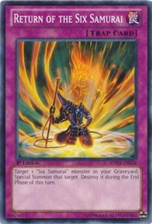 Return of the Six Samurai (SDWA-EN034) - Structure Deck: Samurai Warlords 1st Edition - Premium Yugioh Single from Konami - Just $0.25! Shop now at Game Crave Tournament Store