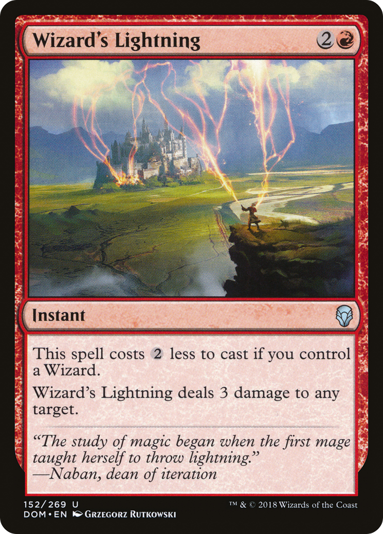 Wizard's Lightning (DOM-152) - Dominaria - Premium MTG Single from Wizards of the Coast - Just $0.25! Shop now at Game Crave Tournament Store