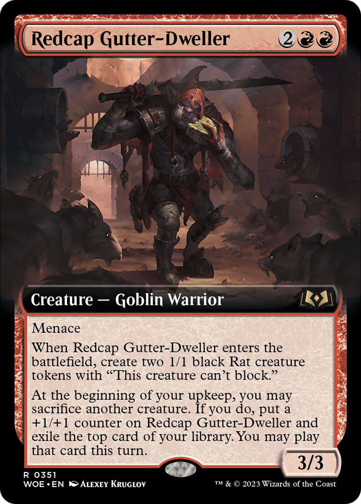 Redcap Gutter-Dweller (WOE-351) - Wilds of Eldraine: (Extended Art) - Premium MTG Single from Wizards of the Coast - Just $0.25! Shop now at Game Crave Tournament Store
