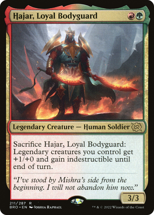 Hajar, Loyal Bodyguard (BRO-211) - The Brothers' War - Premium MTG Single from Wizards of the Coast - Just $0.10! Shop now at Game Crave Tournament Store