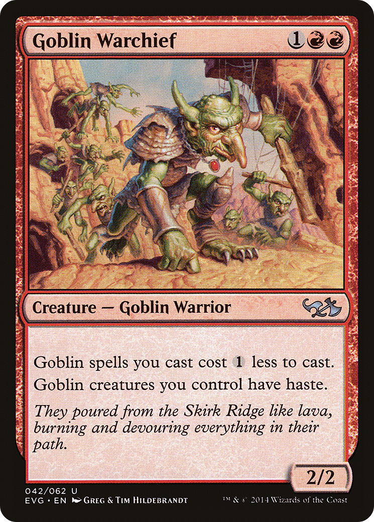 Goblin Warchief (EVG-042) - Duel Decks Anthology: Elves vs. Goblins - Premium MTG Single from Wizards of the Coast - Just $0.45! Shop now at Game Crave Tournament Store