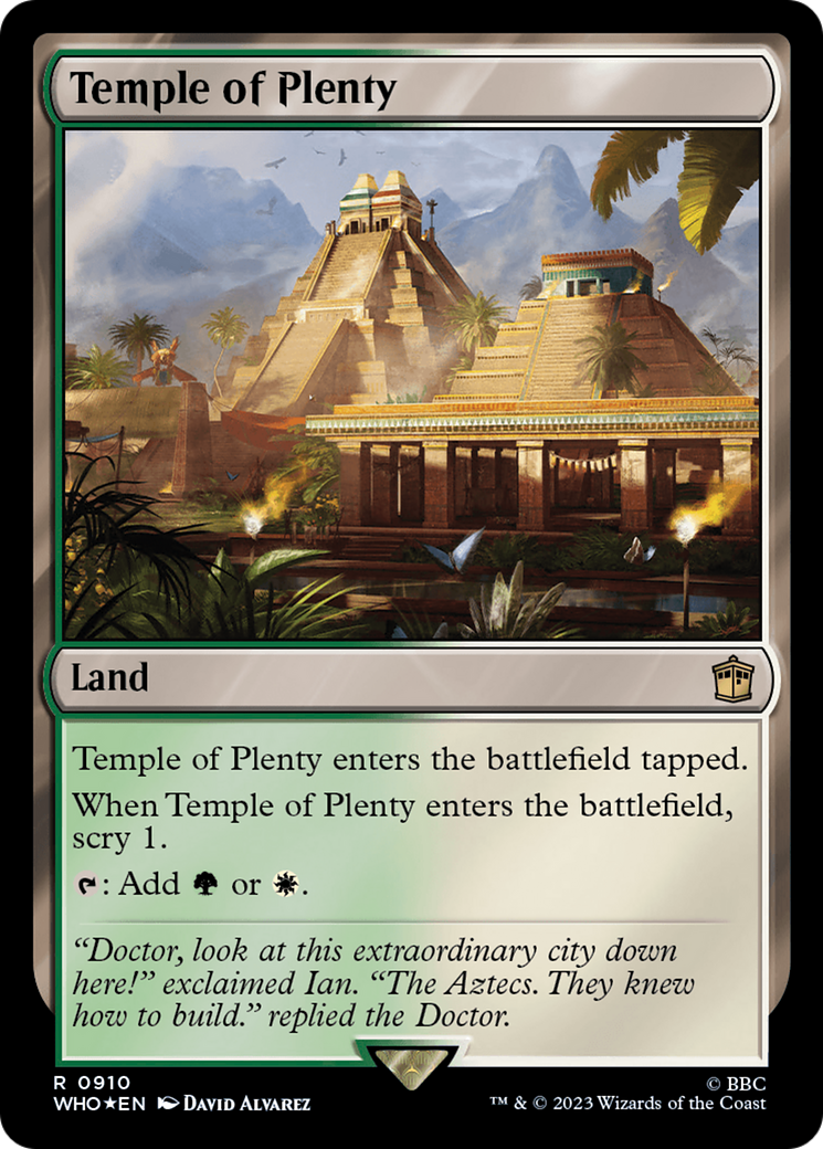 Temple of Plenty (WHO-910) - Doctor Who Foil - Premium MTG Single from Wizards of the Coast - Just $0.17! Shop now at Game Crave Tournament Store