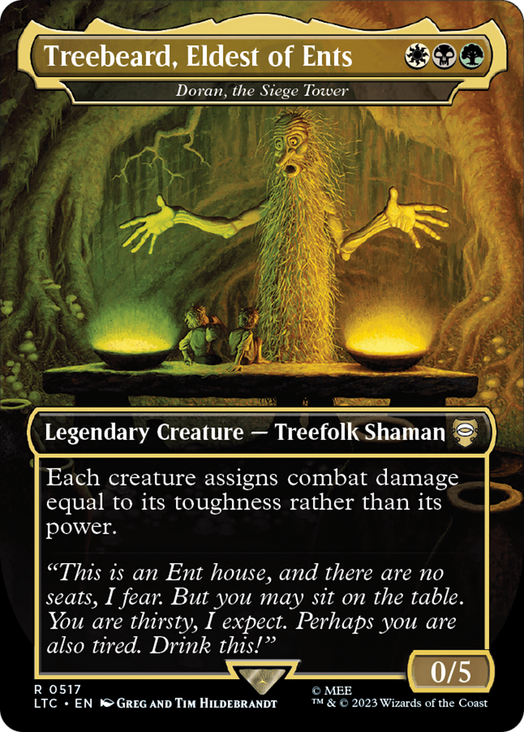 Doran, the Siege Tower (LTC-517) - Tales of Middle-earth Commander / Treebeard, Eldest of Ents (Borderless) Foil - Premium MTG Single from Wizards of the Coast - Just $6.65! Shop now at Game Crave Tournament Store