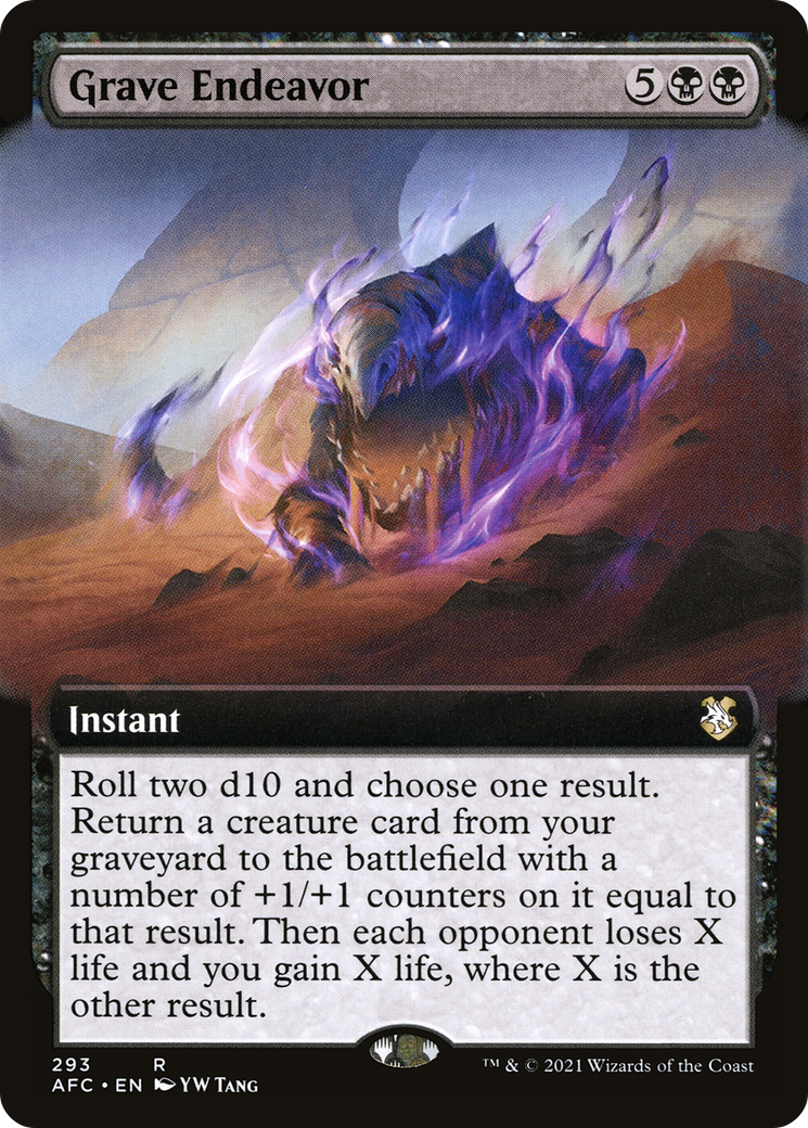 Grave Endeavor (AFC-293) - Forgotten Realms Commander: (Extended Art) - Premium MTG Single from Wizards of the Coast - Just $0.35! Shop now at Game Crave Tournament Store