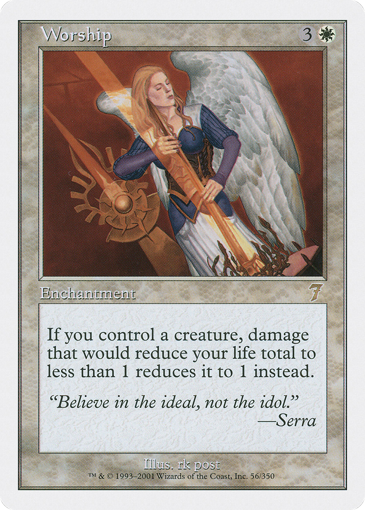 Worship (7ED-056) - Seventh Edition - Premium MTG Single from Wizards of the Coast - Just $0.24! Shop now at Game Crave Tournament Store