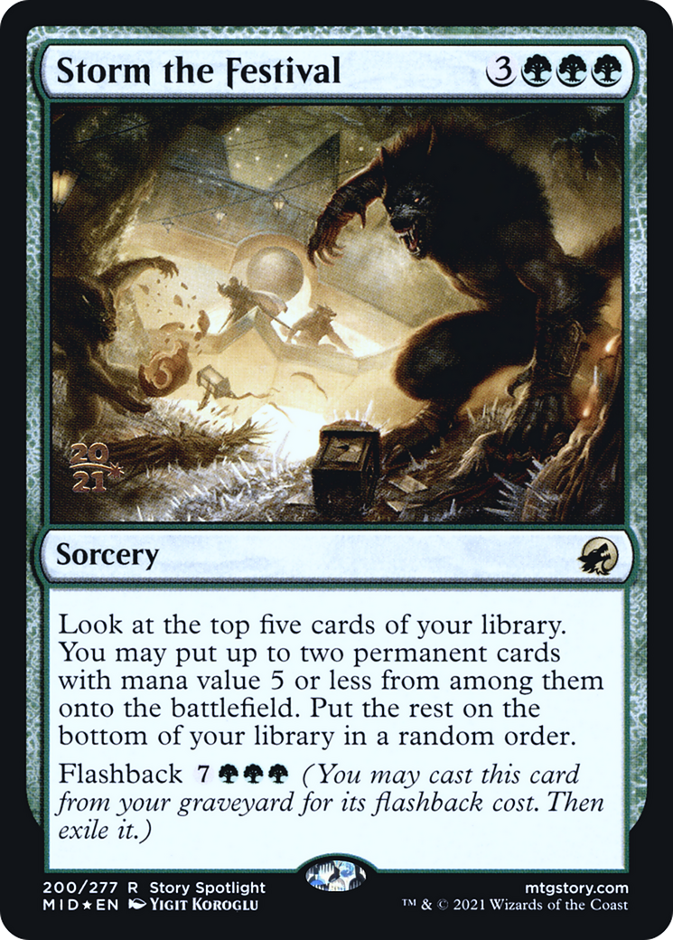 Storm the Festival (PMID-200S) - Innistrad: Midnight Hunt Promos Foil - Premium MTG Single from Wizards of the Coast - Just $0.37! Shop now at Game Crave Tournament Store