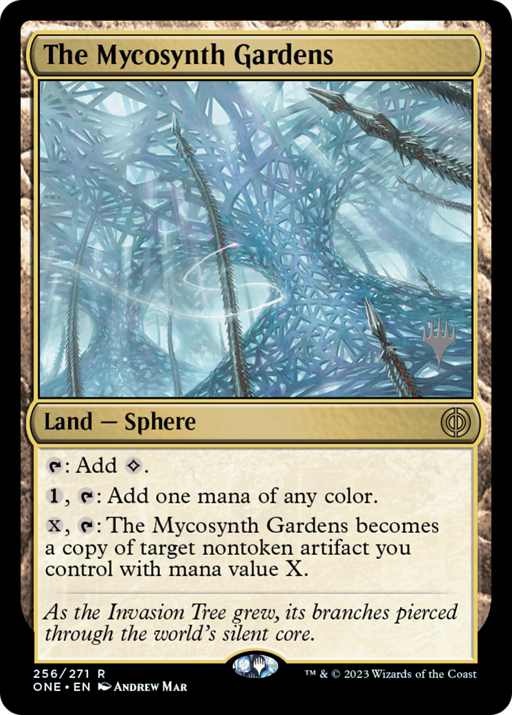 The Mycosynth Gardens (PONE-256P) - Phyrexia: All Will Be One Promos Foil - Premium MTG Single from Wizards of the Coast - Just $0.66! Shop now at Game Crave Tournament Store