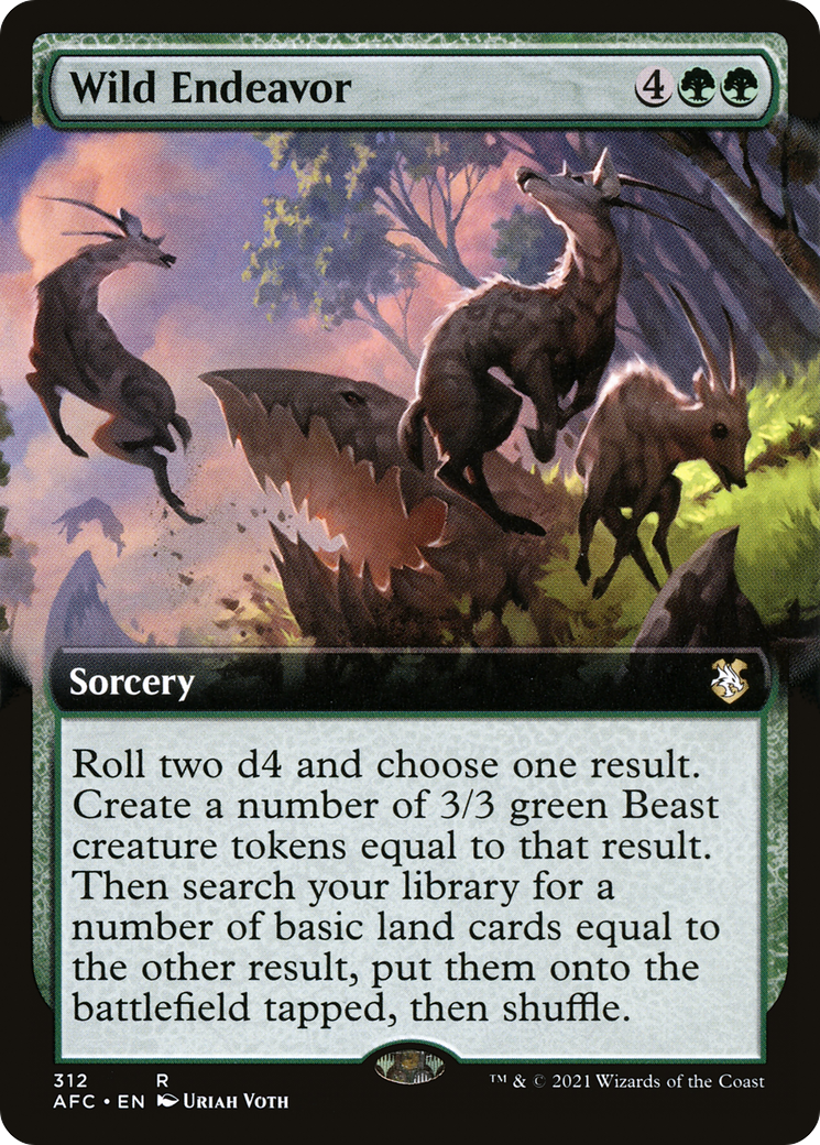 Wild Endeavor (AFC-312) - Forgotten Realms Commander: (Extended Art) - Premium MTG Single from Wizards of the Coast - Just $0.26! Shop now at Game Crave Tournament Store