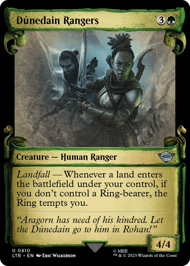 Dúnedain Rangers (LTR-610) - The Lord of the Rings: Tales of Middle-earth: (Showcase) Foil - Premium MTG Single from Wizards of the Coast - Just $0.08! Shop now at Game Crave Tournament Store