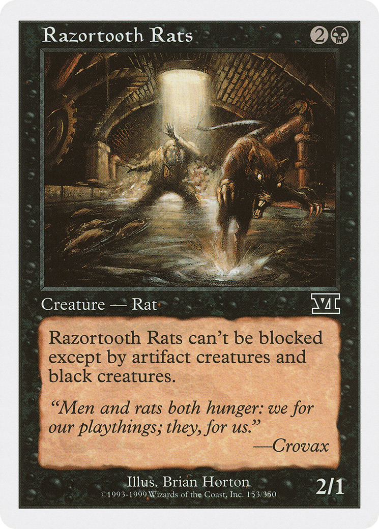 Razortooth Rats (6ED-153) - Classic Sixth Edition - Premium MTG Single from Wizards of the Coast - Just $0.25! Shop now at Game Crave Tournament Store