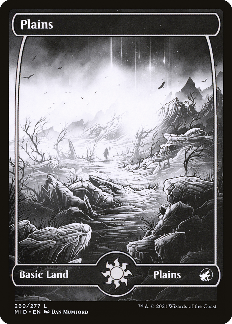 Plains (MID-269) - Innistrad: Midnight Hunt: (Full Art, Showcase) Foil - Premium MTG Single from Wizards of the Coast - Just $0.13! Shop now at Game Crave Tournament Store