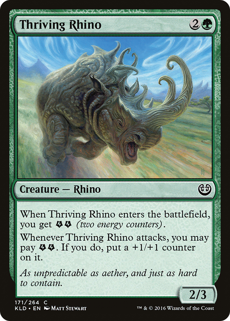Thriving Rhino (KLD-171) - Kaladesh - Premium MTG Single from Wizards of the Coast - Just $0.25! Shop now at Game Crave Tournament Store