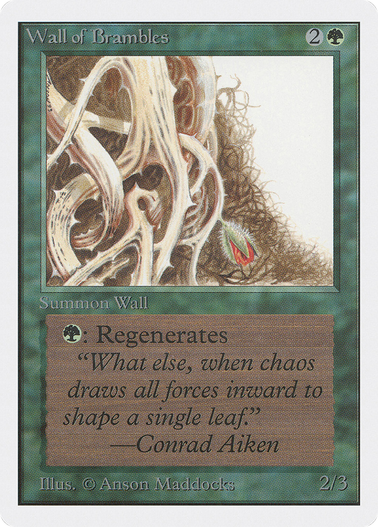 Wall of Brambles (2ED-224) - Unlimited Edition - Premium MTG Single from Wizards of the Coast - Just $0.53! Shop now at Game Crave Tournament Store