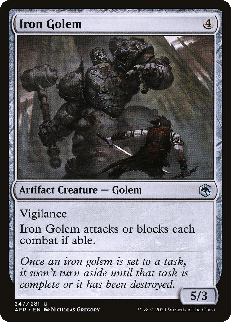 Iron Golem (AFR-247) - Adventures in the Forgotten Realms - Premium MTG Single from Wizards of the Coast - Just $0.08! Shop now at Game Crave Tournament Store