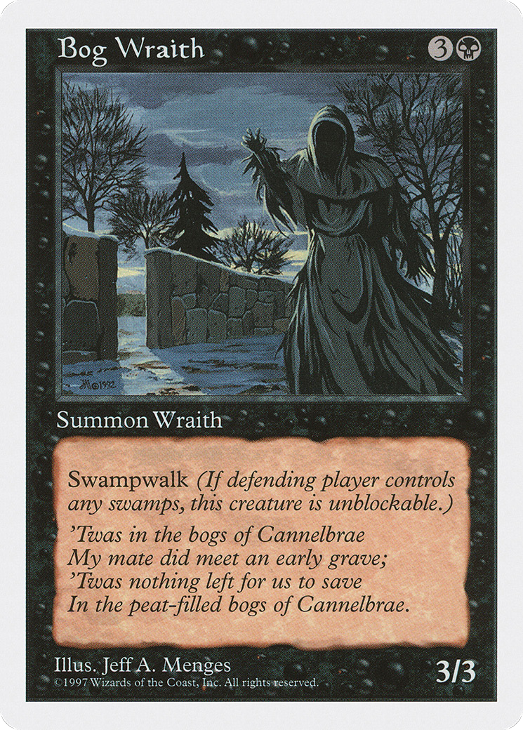 Bog Wraith (5ED-147) - Fifth Edition - Premium MTG Single from Wizards of the Coast - Just $0.28! Shop now at Game Crave Tournament Store