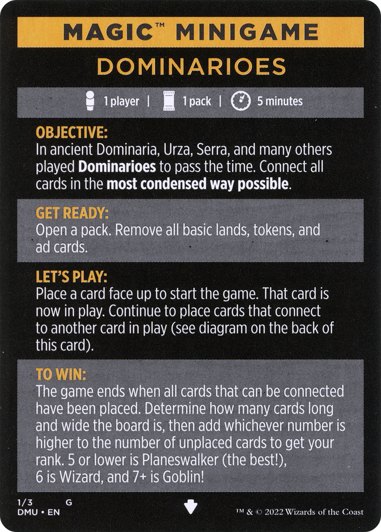 Dominarioes // Dominarioes (cont'd) (MDMU-001) - Dominaria United Minigames - Premium MTG Single from Wizards of the Coast - Just $0! Shop now at Game Crave Tournament Store
