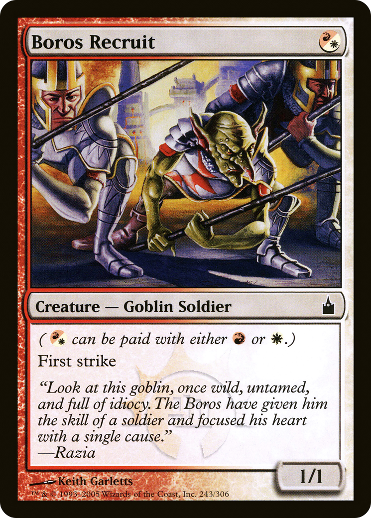 Boros Recruit (RAV-243) - Ravnica: City of Guilds Foil - Premium MTG Single from Wizards of the Coast - Just $1.20! Shop now at Game Crave Tournament Store