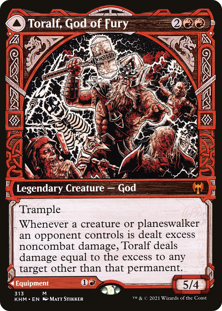 Toralf, God of Fury // Toralf's Hammer (KHM-313) - Kaldheim: (Showcase) Foil - Premium MTG Single from Wizards of the Coast - Just $2.10! Shop now at Game Crave Tournament Store