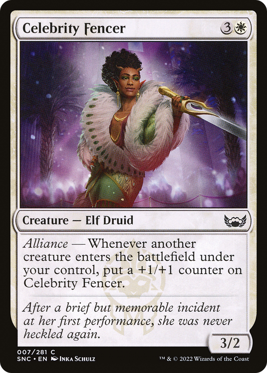 Celebrity Fencer (SNC-007) - Streets of New Capenna - Premium MTG Single from Wizards of the Coast - Just $0.08! Shop now at Game Crave Tournament Store