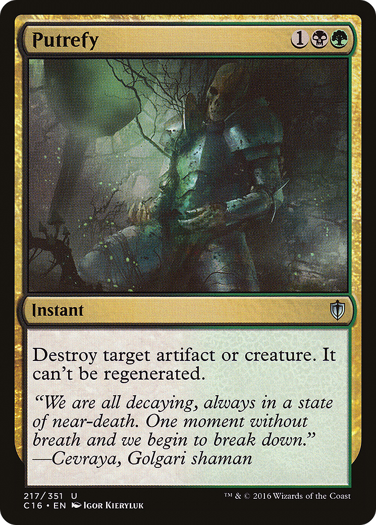 Putrefy (C16-217) - Commander 2016 - Premium MTG Single from Wizards of the Coast - Just $0.26! Shop now at Game Crave Tournament Store