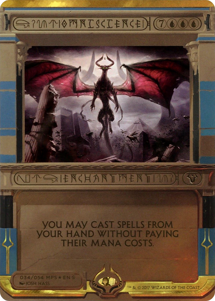 Omniscience (MP2-034) - Amonkhet Invocations (Borderless) Foil - Premium MTG Single from Wizards of the Coast - Just $106.10! Shop now at Game Crave Tournament Store