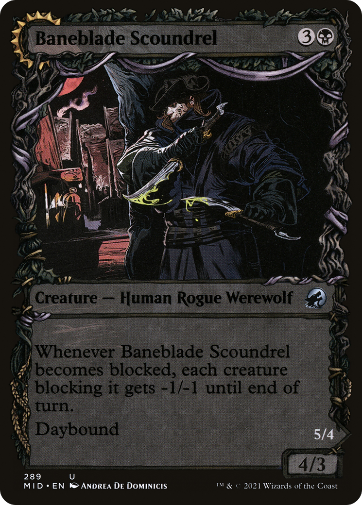 Baneblade Scoundrel // Baneclaw Marauder (MID-289) - Innistrad: Midnight Hunt: (Showcase, Double Faced Transform) - Premium MTG Single from Wizards of the Coast - Just $0.08! Shop now at Game Crave Tournament Store