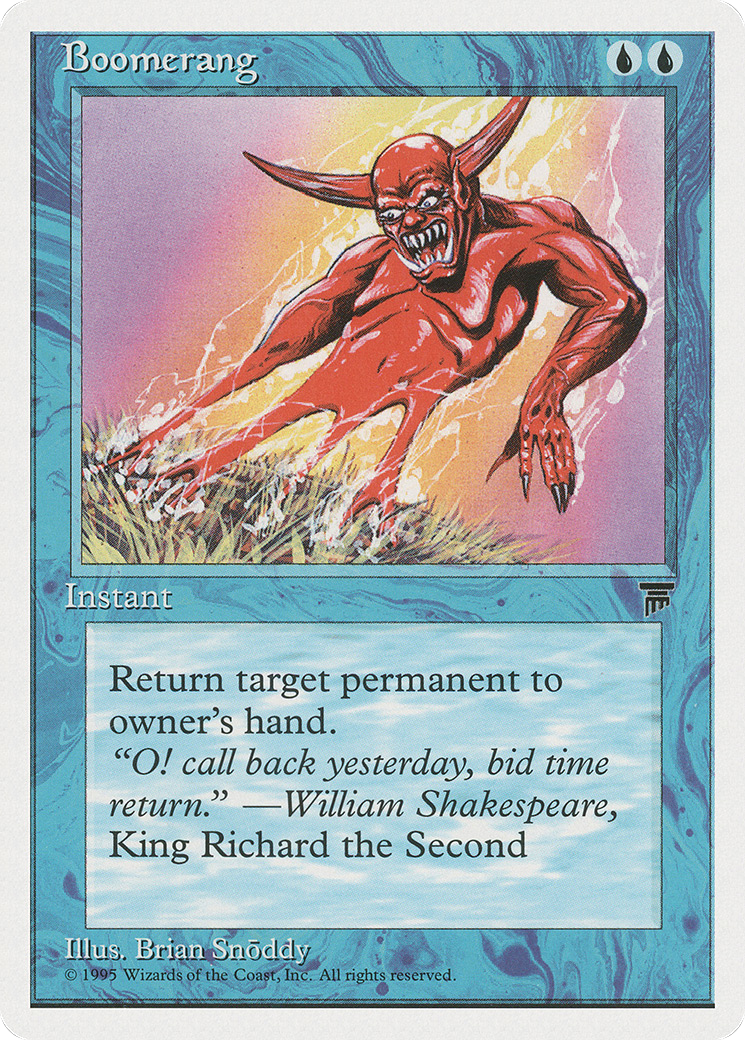 Boomerang (CHR-016) - Chronicles - Premium MTG Single from Wizards of the Coast - Just $0.25! Shop now at Game Crave Tournament Store
