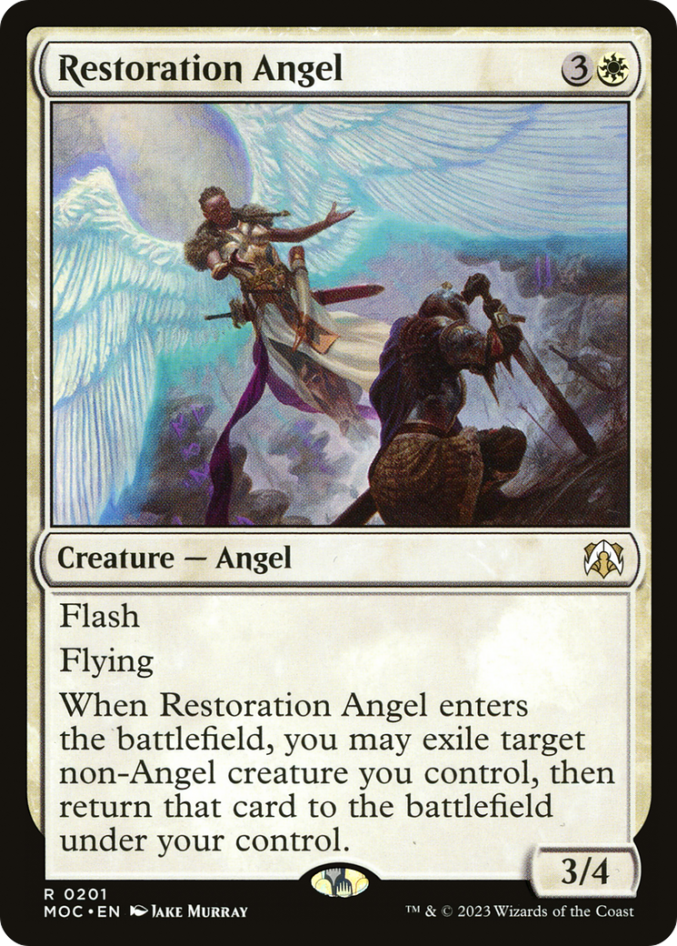 Restoration Angel (MOC-201) - March of the Machine Commander - Premium MTG Single from Wizards of the Coast - Just $0.08! Shop now at Game Crave Tournament Store